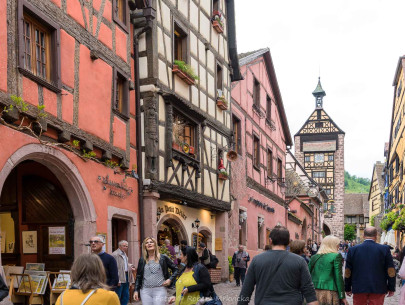 Frankreich, Elsass, Riquewier Turm Dolder, Fachwerkhäuser (Foto: Robert Mrkvicka)