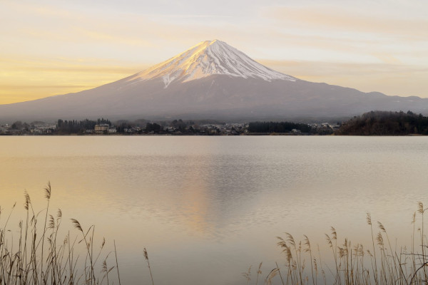 JAPAN / Honshu / Fujikawaguchiko / Fuji Five Lakes area / Lake Kawaguchi / Fuji at sunrise