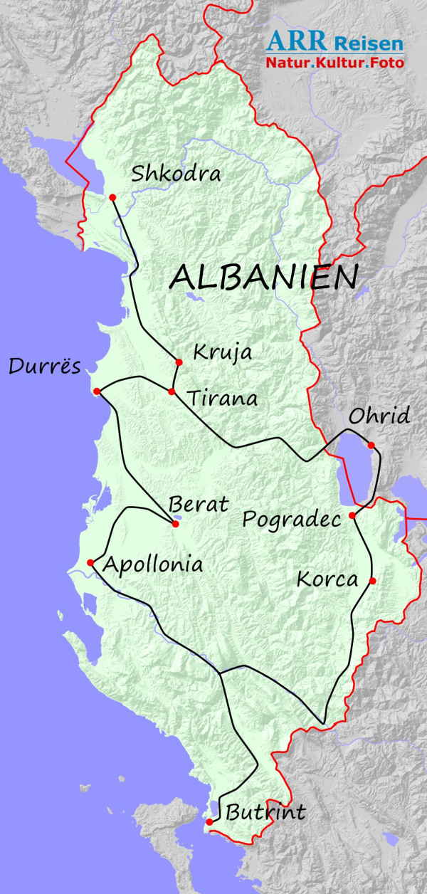 Route ARR Albanien, Erlebnisreise