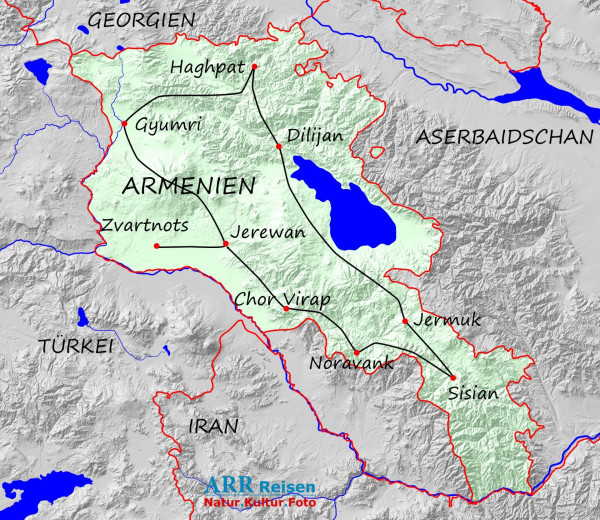Karte_ARR-Route: Armenien