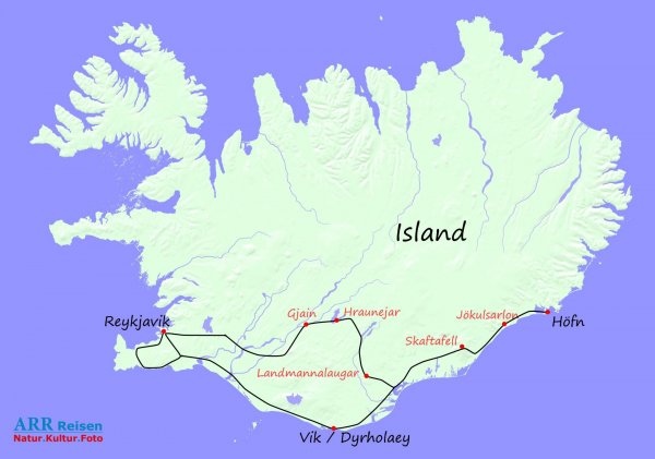 Route ARR Islands Süden