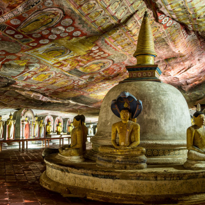 Cave temple in Dambulla, Sri Lanka.