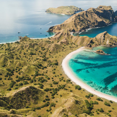 Aerial view Padar island in Komodo National Park